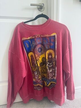 Urban Outfitters Red Graphic Crewneck Sweatshirt